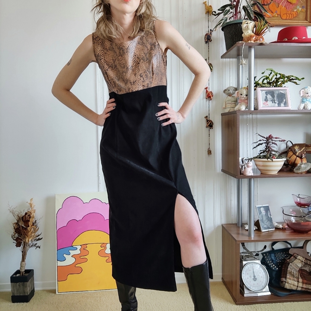 Vintage Faux Snake Skin Dress